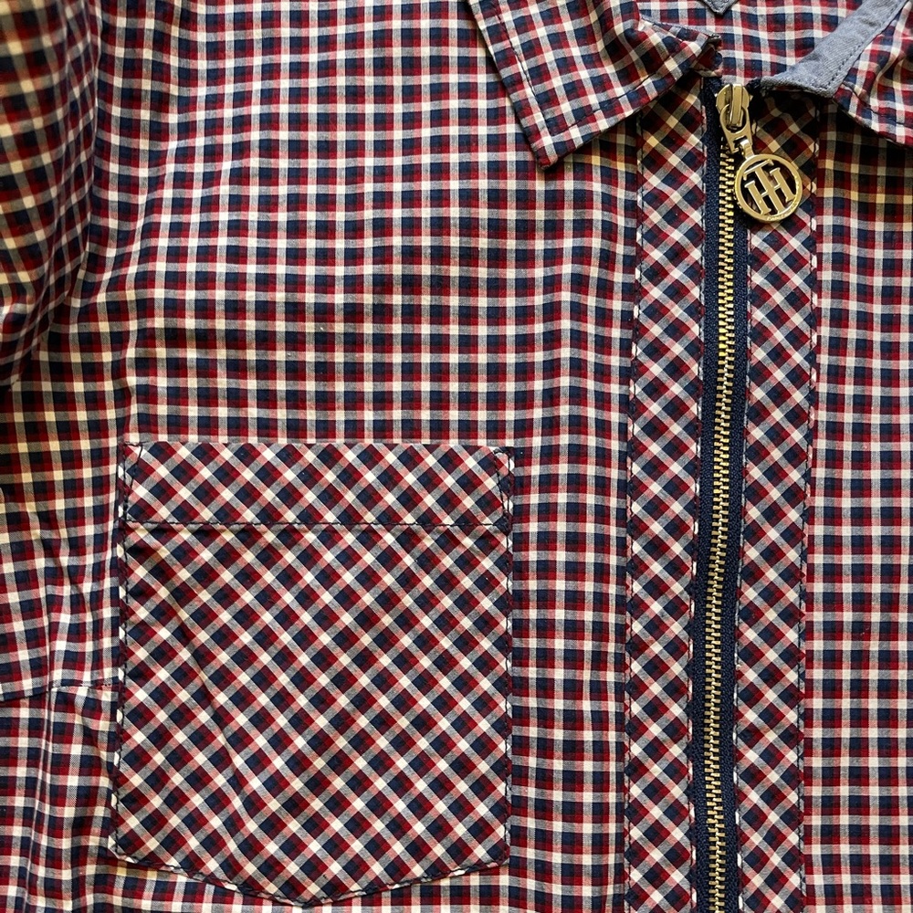 Tommy Hilfiger Woman’s Zip Up Plaid Blouse. Size Large.  NWOT - Picture 4 of 11